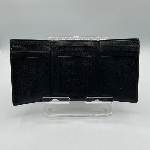 Coach Men's Leather Tri-Fold Wallet, Black - Picture 3 of 8